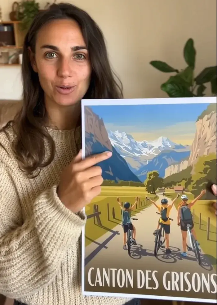 Client avec son poster Canton des Grisons