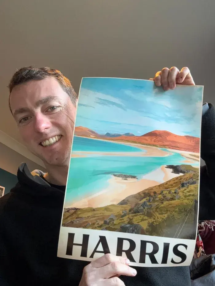 Client avec son poster Harris