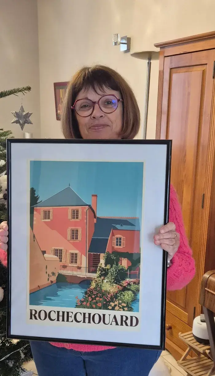 Client avec son poster Rochechouard